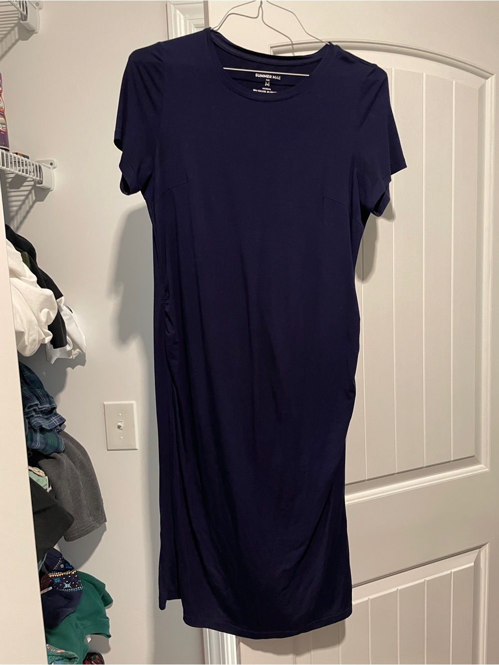 Short Sleeve Ruched Maternity Dress